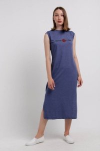 Платье женское "ПТК-404" кулирка (цвет фиолетово-синий)