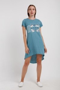 Платье женское "ПТК-221" кулирка (цвет водная синь)