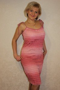 Сарафан женский "С-398" полиэстер (градиент, цвет персиковый)