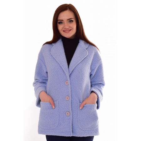 Жакет женский "Ф-7-09г" пальтовая ткань букле (цвет голубой)