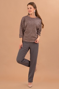 Пуловер женский "ПЛ10" трикотаж (цвет брусничный)
