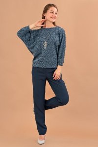 Пуловер женский "ПЛ10" трикотаж (цвет синий)
