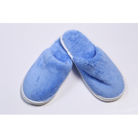 Тапочки женские "ТЖ-009" велсофт (цвет голубой)