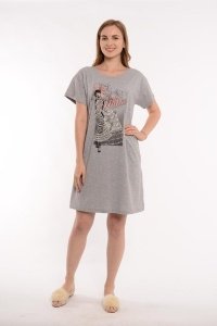Туника-футболка женская "1302" кулирка меланж (цвет серый)