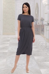 Платье женское "10469" кулирка с лайкрой (цвет серый)
