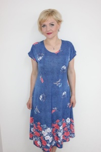 Платье женское "П971.8" полиэстер (цвет синий)