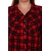 Рубашка женская "1236/1" кулирка (клетка, цвет красный)