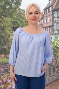 Блузка женская "Каталония" штапель (цвет голубой)
