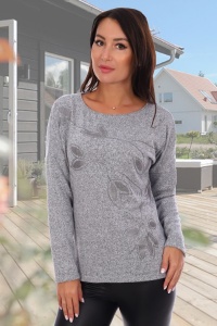 Блузка женская "Пейзаж" кашемир (цвет серый)