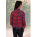 Рубашка женская "2284" кулирка (клетка, цвет красный)