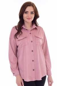 Рубашка женская "Ф-2-22" искуственная замша (цвет пудровый)