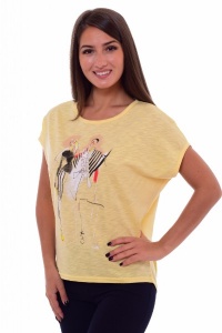 Блуза женская "6-143" фактурный трикотаж (цвет желтый)