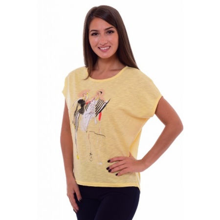 Блуза женская "6-143" фактурный трикотаж (цвет желтый)