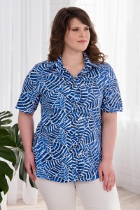 Рубашка женская "0938-34" кулирка (цвет синий)