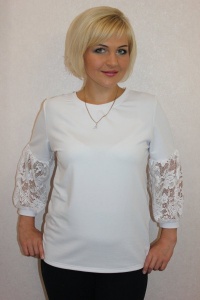 Блузка женская "Б1122" вискоза (цвет белый)