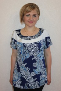 Блузка женская "Б2011" полиэстер (цвет синий)