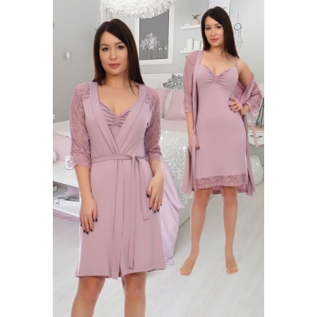 Пеньюар женский "6822" вискоза (цвет сухая роза)