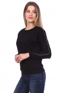 Свитшот женский "М720" футер с лайкрой (цвет черный)