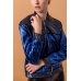 Куртка женская "Ф 1002" искусственная кожа (цвет синий)