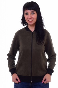 Куртка женская "Ф-7-05" искусственная замша (цвет хаки)