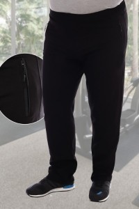Брюки мужские "3405" футер двухнитка с лайкрой (цвет черный)