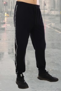 Брюки мужские "Эльбрус" футер двухнитка с лайкрой (цвет черный)