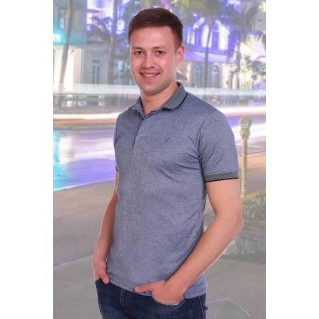 Футболка мужская "3450" трикотаж с лайкрой пенье (цвет серый)