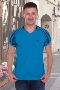 Футболка мужская "Райнер" кулирка с лайкрой (цвет бирюзовый)