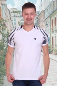 Футболка мужская "Райнер" кулирка с лайкрой (цвет белый)