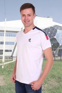 Футболка мужская "Дирижер" кулирка с эластаном (цвет белый)