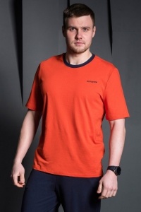 Футболка мужская "1302-70" кулирка, рибана (цвет оранжевый)