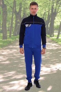 Костюм мужской "5908" футер двухнитка с лайкрой (цвет голубой)