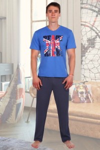 Костюм мужской "Британец" брюки, кулирка (цвет голубой)