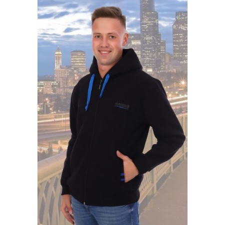 Толстовка мужская "5912" футер с начесом (цвет черный)