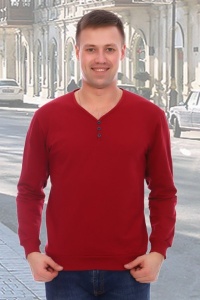 Джемпер мужской "Тореадор" футер двухнитка с лайкрой (цвет бордовый)
