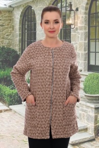Кардиган женский "Белуччи" шерстяное сукно букле (цвет бежевый)