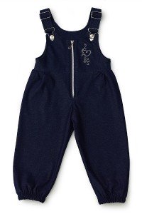 Полукомбез-брюки "Каприз" 20063 футер джинс (цвет темно-синий)