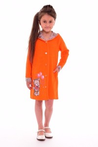 Халат детский "7-130в" махра (цвет оранжевый)