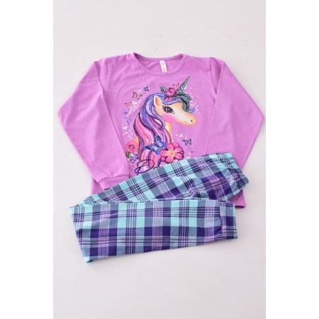 Пижама подростковая "12-073в" кулирка (цвет лиловый)
