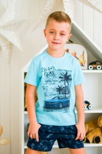 Костюм детский "Пляж К-418" хлопок (цвет голубой)