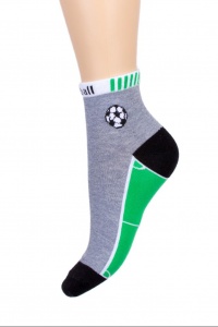 Носки детские "С543" трикотаж (футбольное поле, цвет серый)