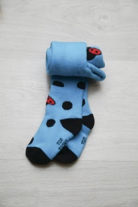 Колготки детские "Божья коровка" плюш (цвет бирюзовый)