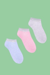 Носки детские "Люрекс" хлопок (цвет в ассортименте, 3 пары)