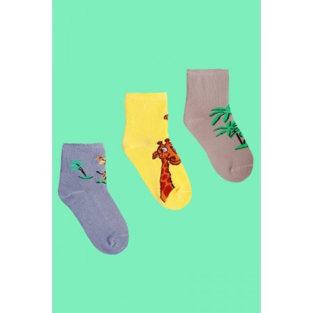 Носки детские "Саванна" хлопок (цвет в ассортименте, 3 пары)