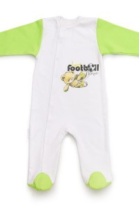 Комбинезон детский "Футболист" 20089 интерлок пенье (цвет белый, салатовый)