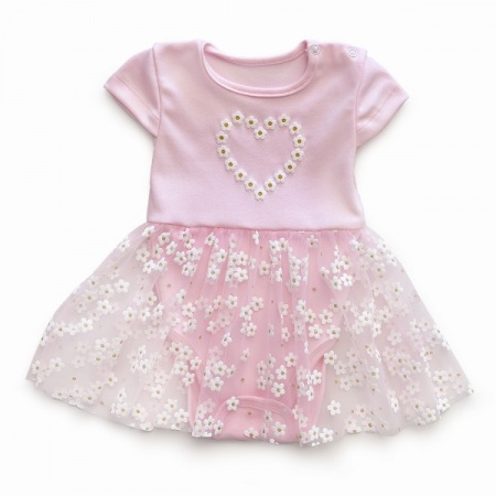 Боди-платье детское "Ромашка" 20216 интерлок пенье (цвет розовый)