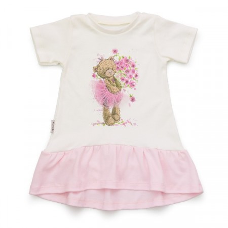 Платье детское "Лакомка" 20085 интерлок пенье (цвет кремовый, розовый)