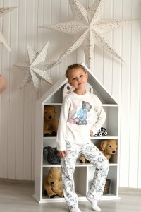 Пижама детская "Тэди П-416" кулирка (цвет молочный)