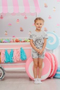Пижама детская "Ежик" П-408 кулирка (цвет серый)