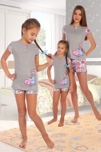 Пижама детская "Тыковка" кулирка с лайкрой (цвет серый)